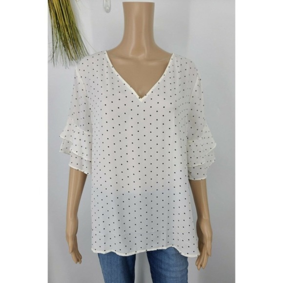 LOFT Tops - LOFT Polka Dot V Neck